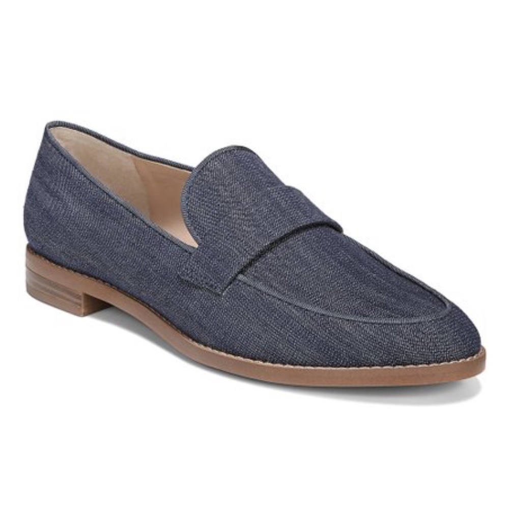 Franco Sarto Blue Denim Hudley Flat Loafer Shoe 10